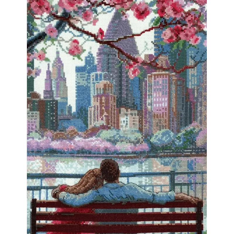 Cross stitch kit - Aine collection "Blooming New York" 30x40 cm SRA1015
