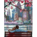Kryželiu siuvinėjimo rinkinys - Aine kolekcija „Blooming New York“ 30x40 cm SRA1015