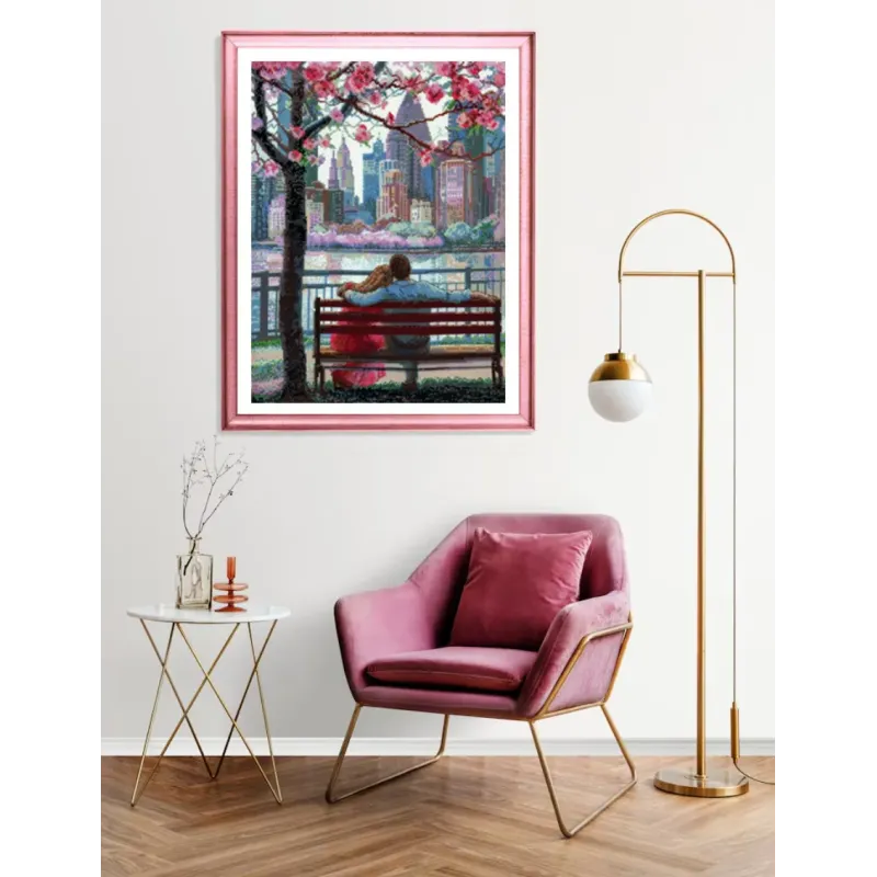 Kryželiu siuvinėjimo rinkinys - Aine kolekcija „Blooming New York“ 30x40 cm SRA1015