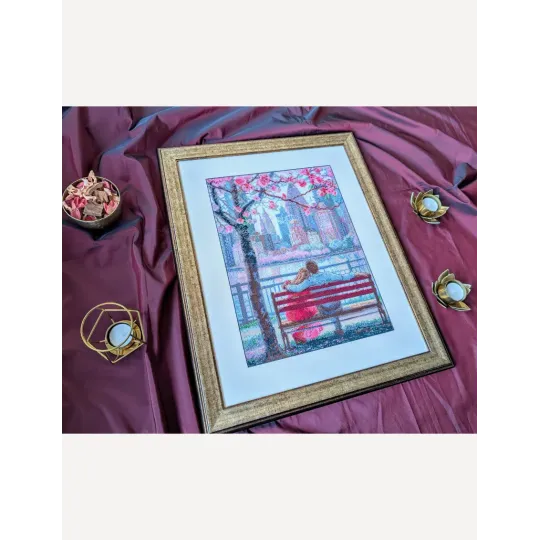 Cross stitch kit - Aine collection "Blooming New York" 30x40 cm SRA1015