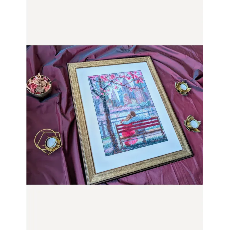 Kreuzstich-Set - Aine Kollektion "Blühendes New York" 30x40 cm SRA1015