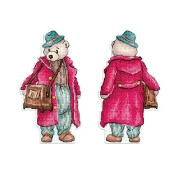Cross stitch kit "Bear with a barrel organ" 16*9 cm SR-1112