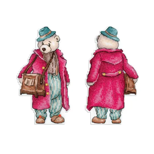 Набор для вышивания крестом "Медведь с шарманкой" 16*9 см SR-1112