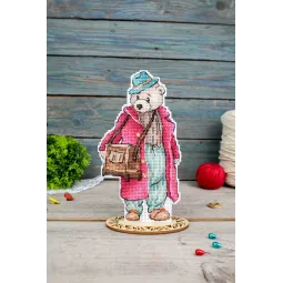 Cross stitch kit "Bear with a barrel organ" 16*9 cm SR-1112