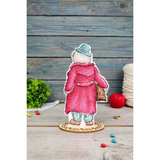 Набор для вышивания крестом "Медведь с шарманкой" 16*9 см SR-1112