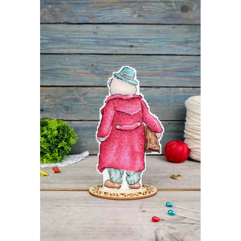 Набор для вышивания крестом "Медведь с шарманкой" 16*9 см SR-1112