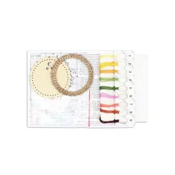 Cross-stitch on wooden base "Miniature. Bouquet of daffodils" 8*8 cm SO-139