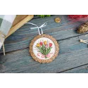 Kreuzstich auf Holzbasis "Miniatur. Tulpenstrauß" 8*8 cm SO-138