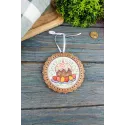 Kreuzstich auf Holzgrund "Miniatur. Osterkuchen" 8*8 cm SO-137