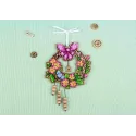 Вышивка крестиком на деревянной основе "Пасхальный венок 2" 12*12 см SO-122