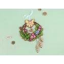 Cross-stitch on wooden base "Easter wreath 1" 12*12 cm SO-121 (ES)