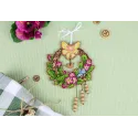 Cross-stitch on wooden base "Easter wreath 1" 12*12 cm SO-121 (ES)