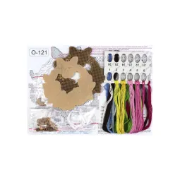 Siuvinėjimas ant medinio pagrindo "Velykų vainikas 1" 12*12 cm SO-121
