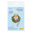 Cross-stitch on wooden base "Easter wreath 1" 12*12 cm SO-121 (ES)