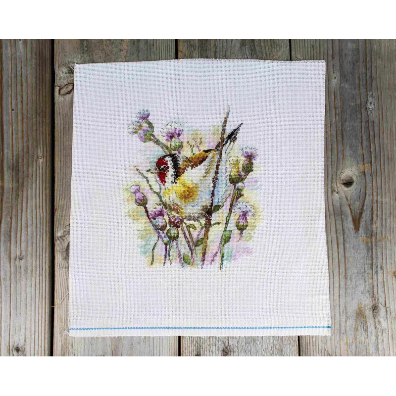 Kit de point de croix "Chardonneret en maraude" 18*19 cm SNV-921