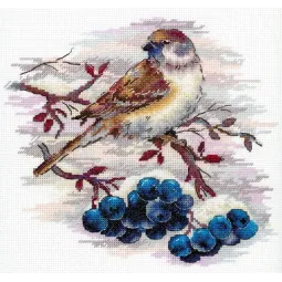 Kryželiu siuvinėjimo rinkinys "Vikrus žvirblis" 19*19 cm SNV-920