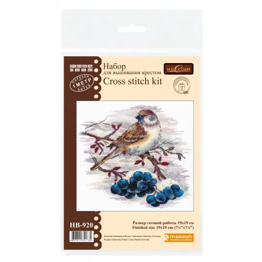 Kit de point de croix "Moineau agile" 19*19 cm SNV-920