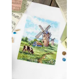 Kryželiu siuvinėjimo rinkinys "Gimtoji žemė" 20*16 cm SNV-919
