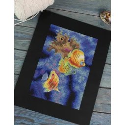 Kryželių siuvinėjimo rinkinys "Koralinio rifo gyventojai" 25*18 cm SNV-888