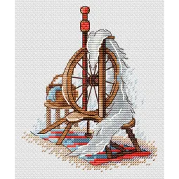 Kryželio siuvinėjimo rinkinys "Verpimo ratas" 13*11 cm SM-1240