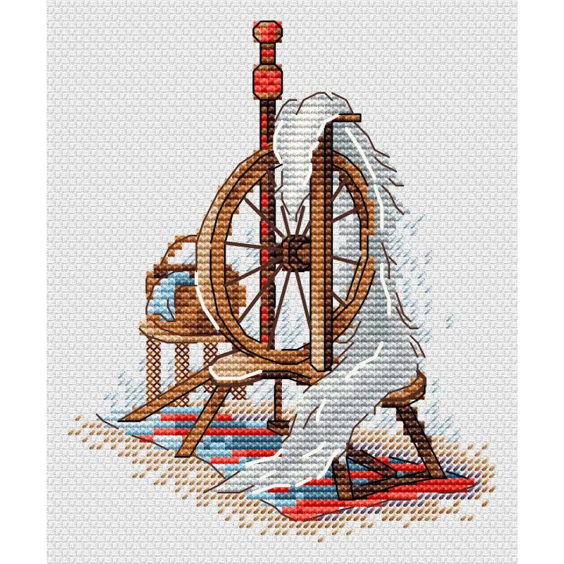 Набор для вышивания крестом "Прялка" 13*11 см SM-1240