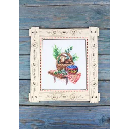 Kryželiu siuvinėjimo rinkinys „Grybų sezonas“ 13*11 cm SM-1238