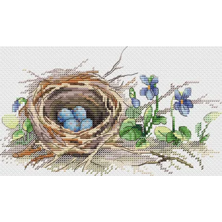 Kit de point de croix "Au bord de la forêt" 12*20 cm SM-1233