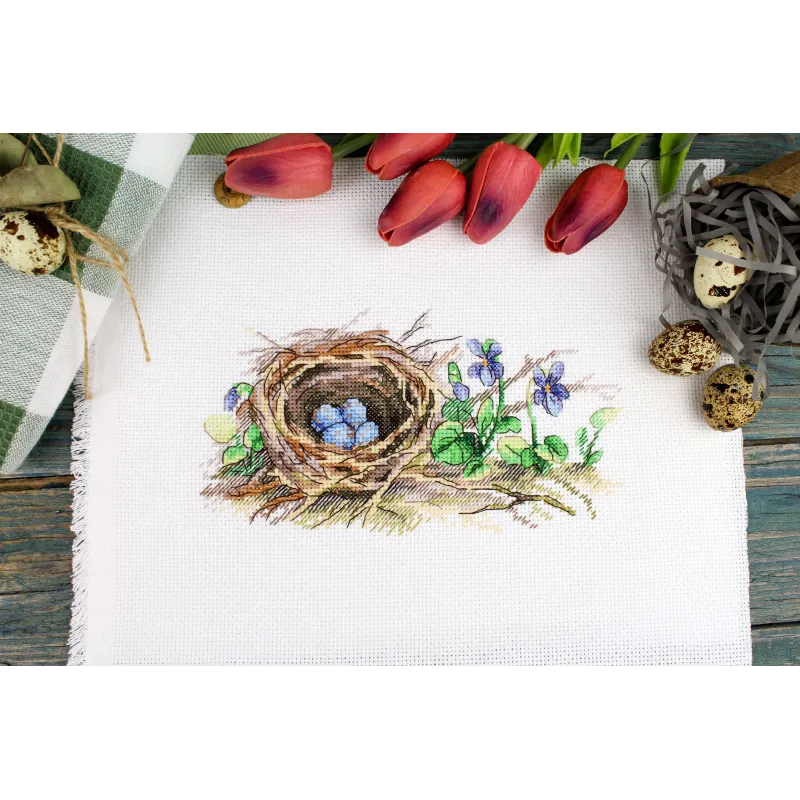 Kit de point de croix "Au bord de la forêt" 12*20 cm SM-1233