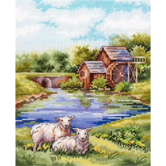 Kit de point de croix "Ancien moulin" 20*16 cm SNV-918
