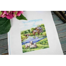 Набор для вышивания крестиком "Старая мельница" 20*16 см SNV-918