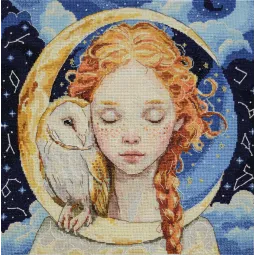 Kit de point de croix "Fille de la Lune" 25x24 cm AAH-271