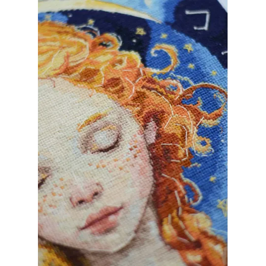 Kit de point de croix "Fille de la Lune" 25x24 cm AAH-271