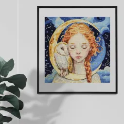 Kit de point de croix "Fille de la Lune" 25x24 cm AAH-271