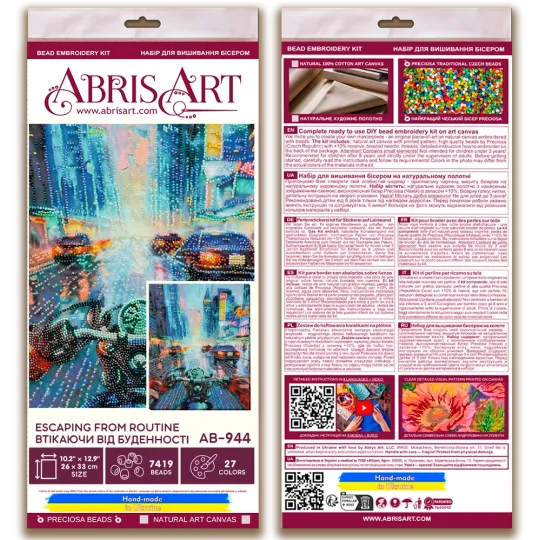 Haupt-Perlenstickerei-Set "Dem Alltag entfliehen" 26x33 cm AAB-944