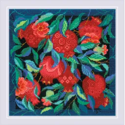 Kit de point de croix "Panneau/Coussin Jardin de grenades" 40x40 cm SR2269