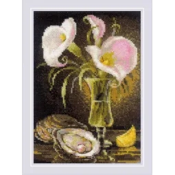 Kreuzstich-Set "Calla Lilies and Oyster" 15x21 cm SR2267