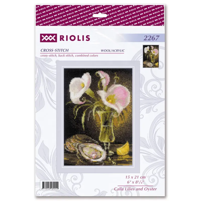 Kreuzstich-Set "Calla Lilies and Oyster" 15x21 cm SR2267