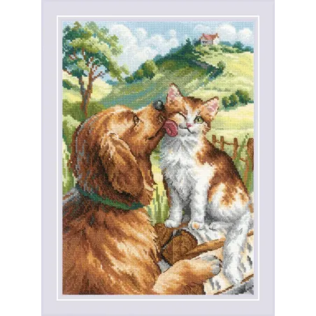 Kreuzstich-Set "Wie Katze und Hund" 21x30 cm SR2275