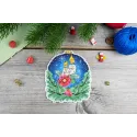 Kreuzstich-Set "Neujahrsball mit einem Waschbären" 10x9 cm SR-1161
