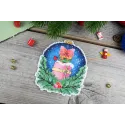 Kreuzstich-Set "Neujahrsball mit einem Eichhörnchen" 10x9 cm SR-1160