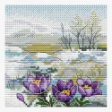 Kit de point de croix "Les premières fleurs" 11x11 cm SM-999