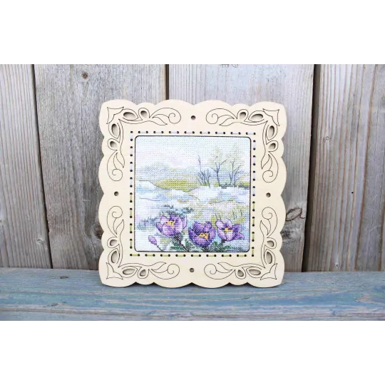 Kit de point de croix "Les premières fleurs" 11x11 cm SM-999
