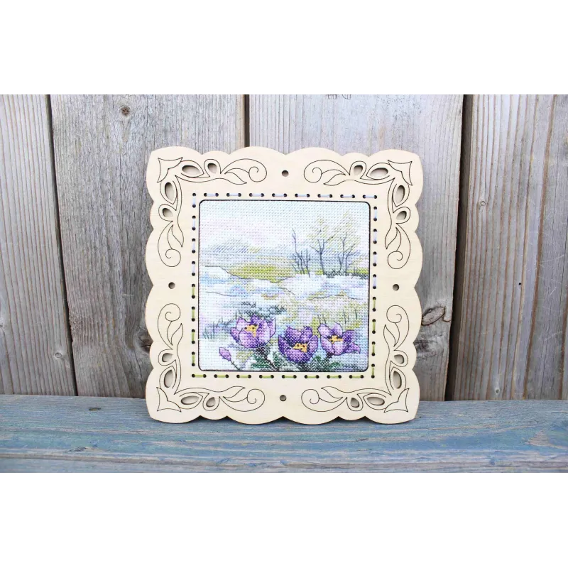 Kit de point de croix "Les premières fleurs" 11x11 cm SM-999