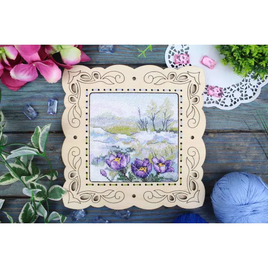Kreuzstich-Set "Die ersten Blumen" 11x11 cm SM-999