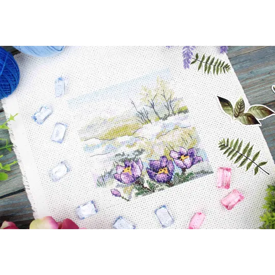 Kreuzstich-Set "Die ersten Blumen" 11x11 cm SM-999