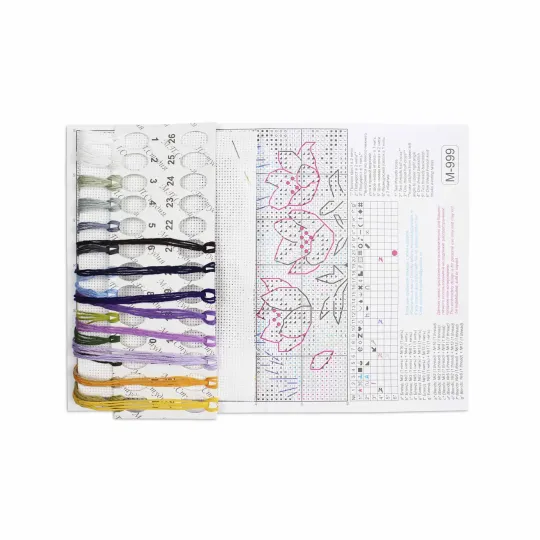 Kit de point de croix "Les premières fleurs" 11x11 cm SM-999