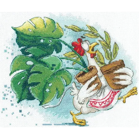 Kit de point de croix "Panache fleuri" 19 х 15,5 cm SANTS-12