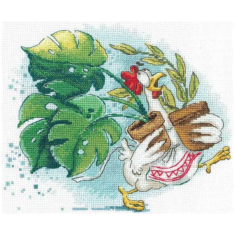 Kit de point de croix "Panache fleuri" 19 х 15,5 cm SANTS-12