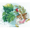 Kit de point de croix "Panache fleuri" 19 х 15,5 cm SANTS-12