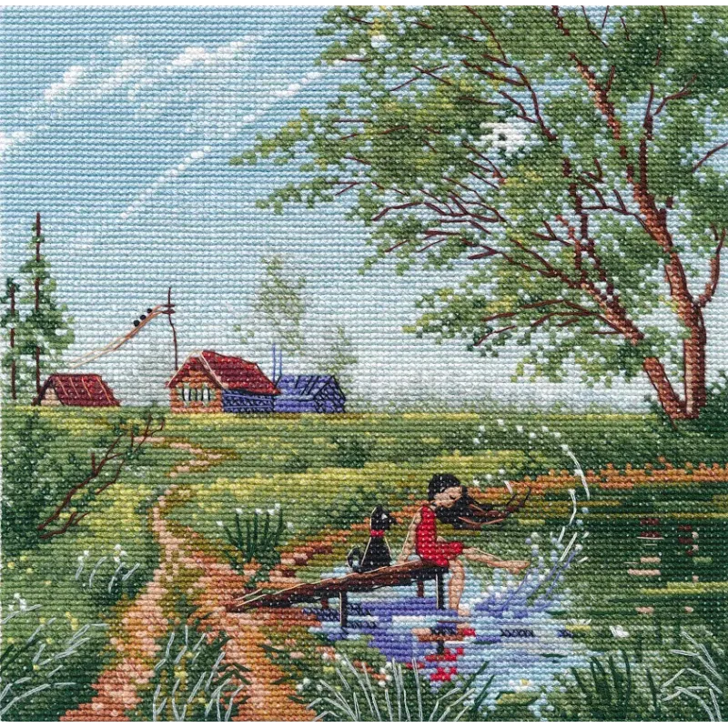 Набор для вышивания крестом «Летнее веселье» 18x18 см S1676